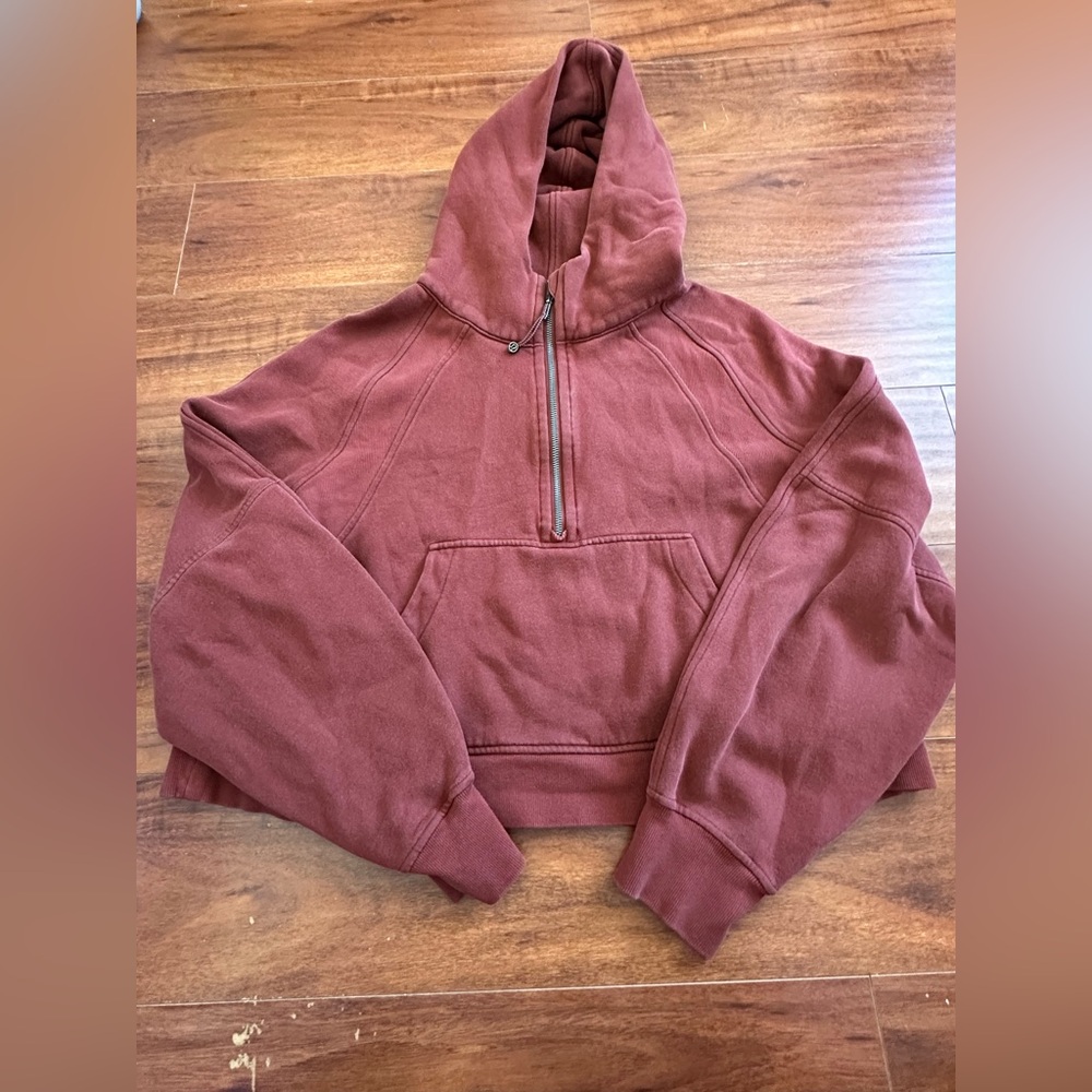 Women’s Lululemon Oversized Half Zip Hoodie in Date Brown. Size XL/XXL.